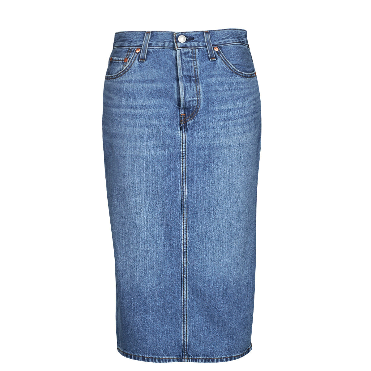 Levis  SIDE SLIT SKIRT  Modrá