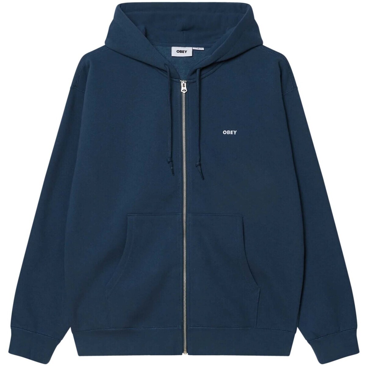 Obey  Established Works Bold Zip Hood Ii Fleece  Modrá