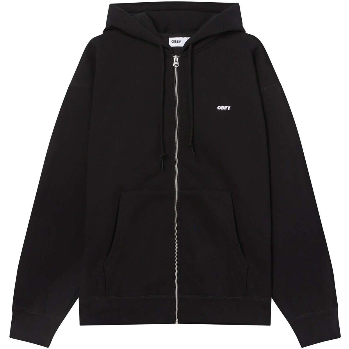 Obey  Established Works Bold Zip Hood Ii Fleece  Černá