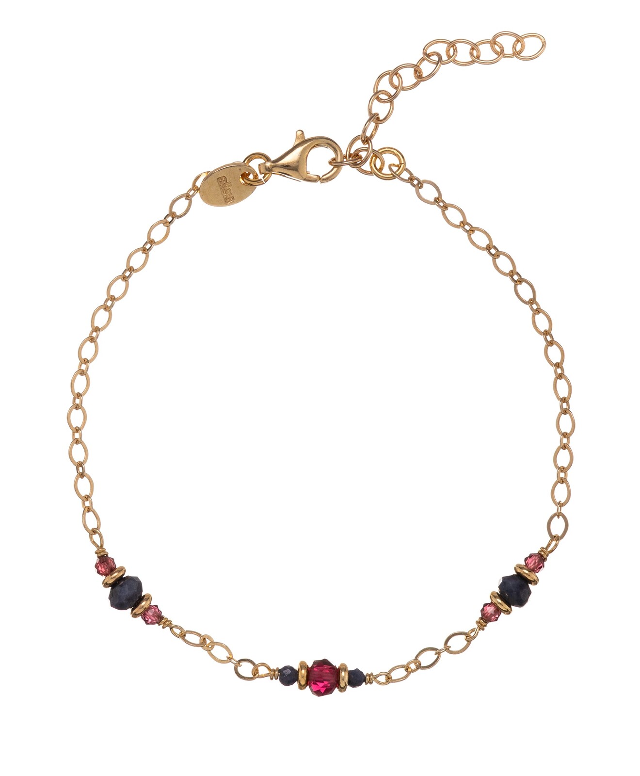 Alisia Pozlacený dámský náramek s granáty a safíry AL5233.01.000