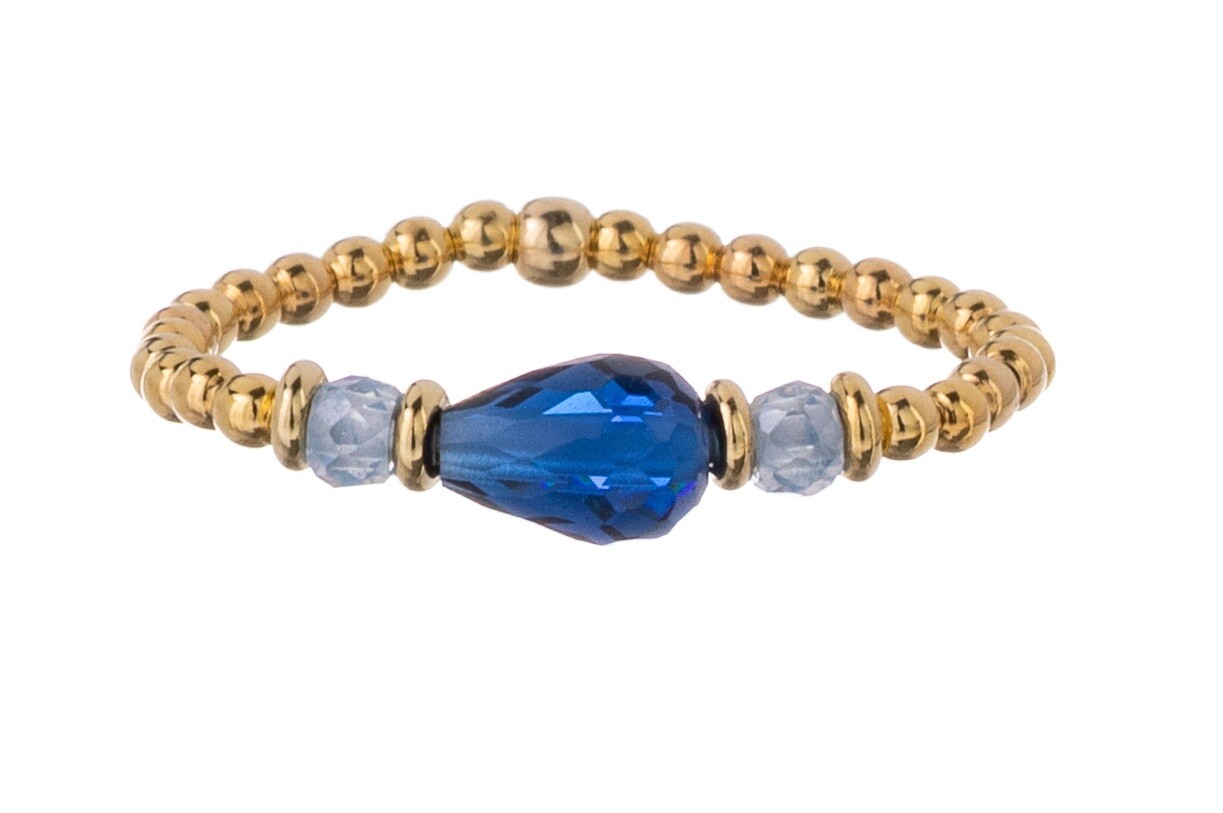 Alisia Pozlacený kuličkový prsten se zirkony a krystalem AL5227.01.000.D 57 mm