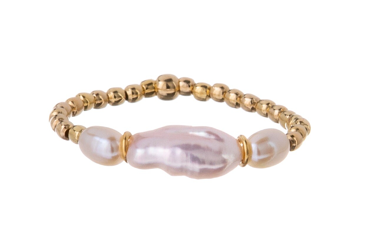 Alisia Překrásný kuličkový prsten s pravými perlami AL5117.01.000.D 57 mm