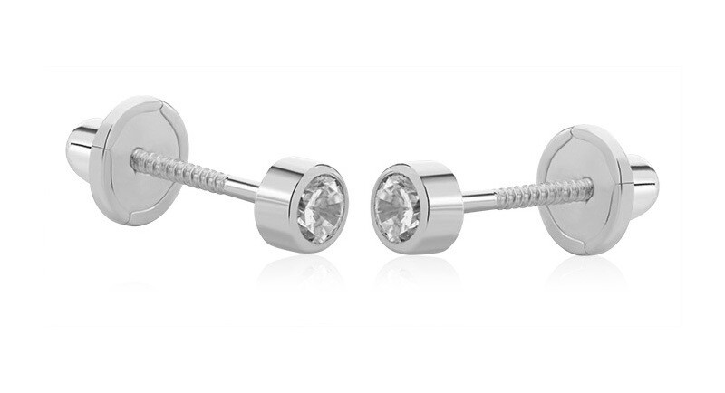 Brilio Něžné náušnice z bílého zlata se zirkony 14/816.571/17ZIR