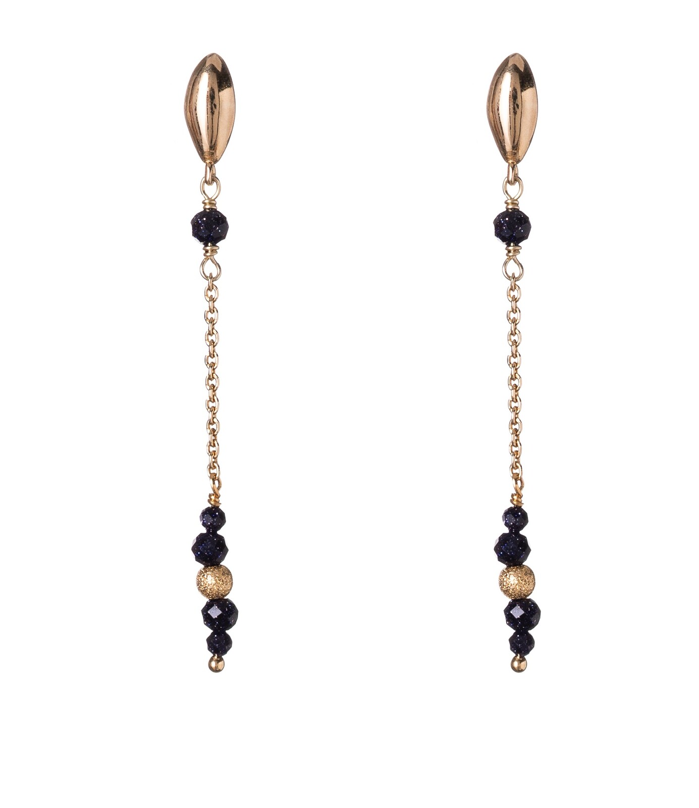 Alisia Pozlacené řetízkové náušnice se syntetickým pískovcem AL5249.01.000