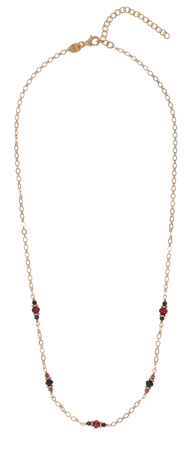 Alisia Pozlacený náhrdelník s granáty a safíry AL5232.01.000
