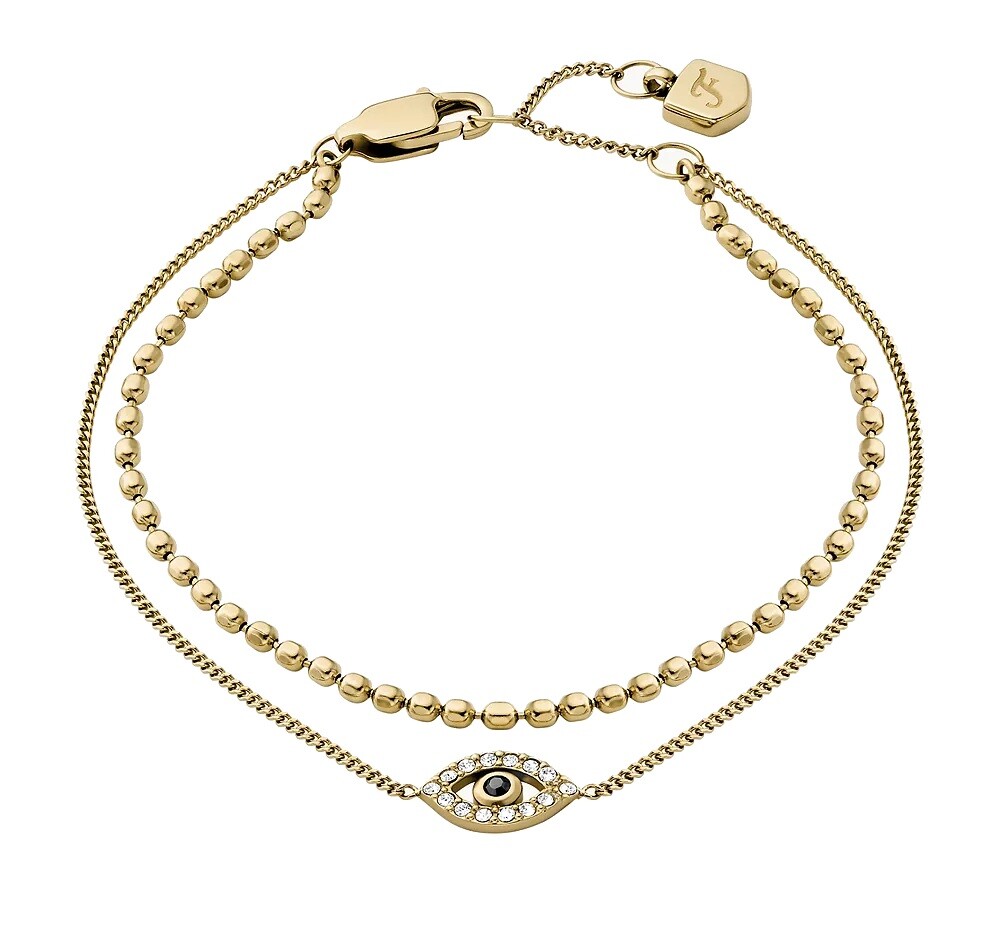 Fossil Dvojitý pozlacený náramek Evil Eye JF04794710