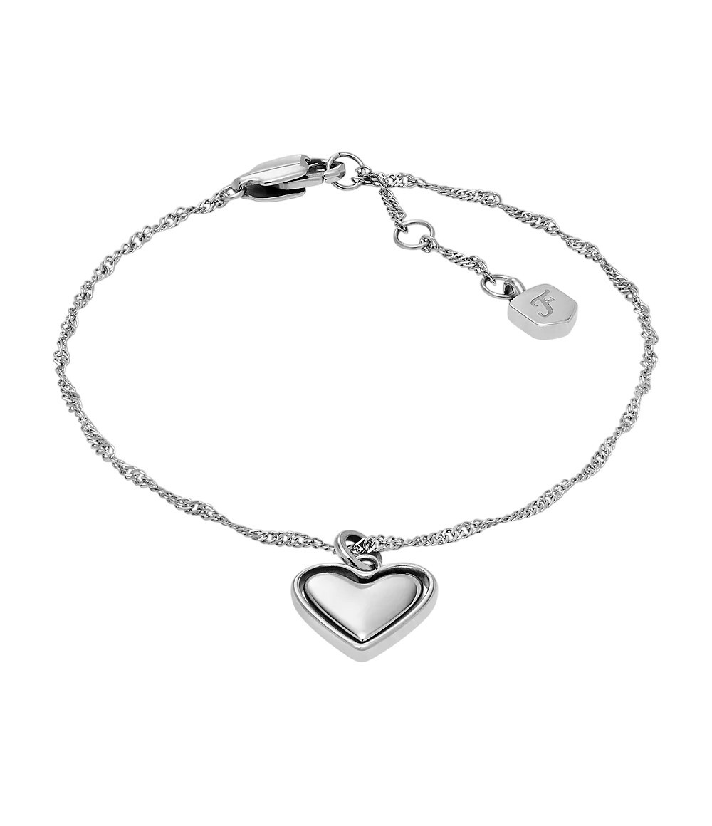 Fossil Něžný ocelový náramek Srdíčko JF04837040