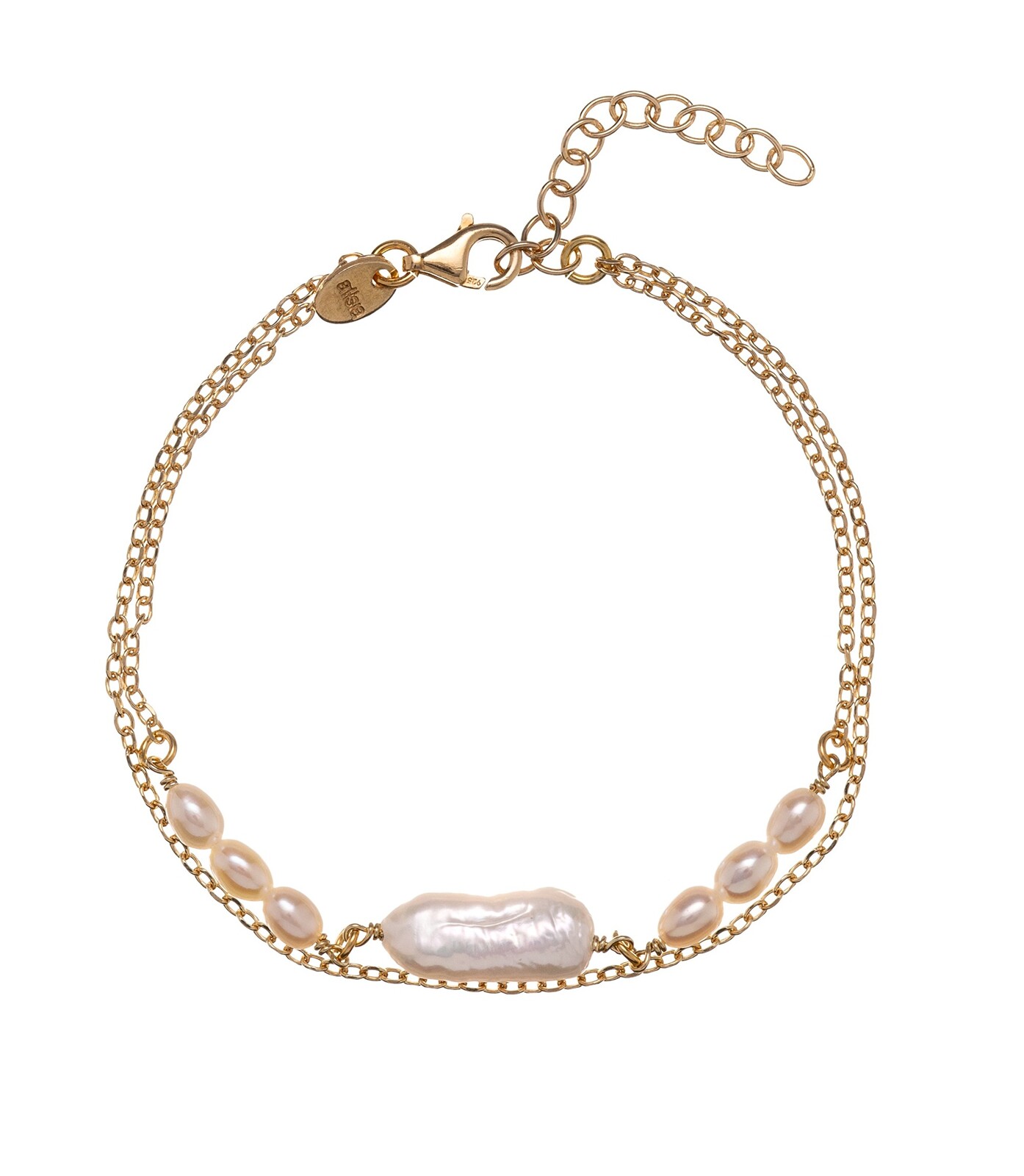 Alisia Dvojitý pozlacený náramek s pravými perlami AL5114.01.000