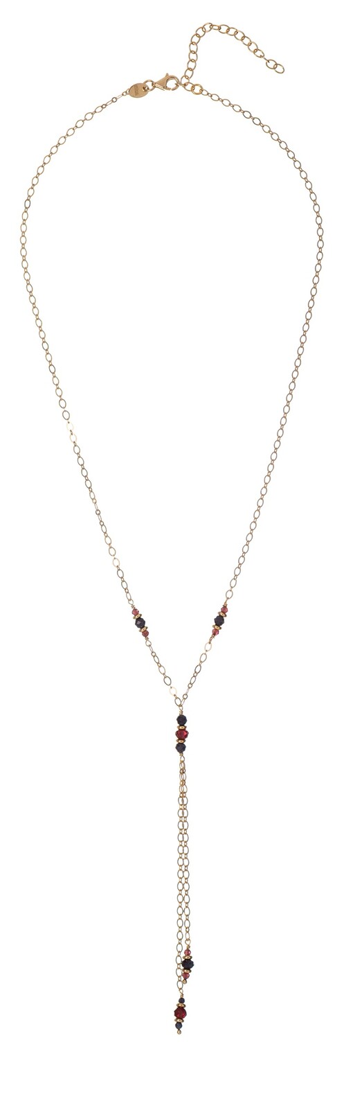 Alisia Elegantní pozlacený náhrdelník s granáty a safíry AL5231.01.000