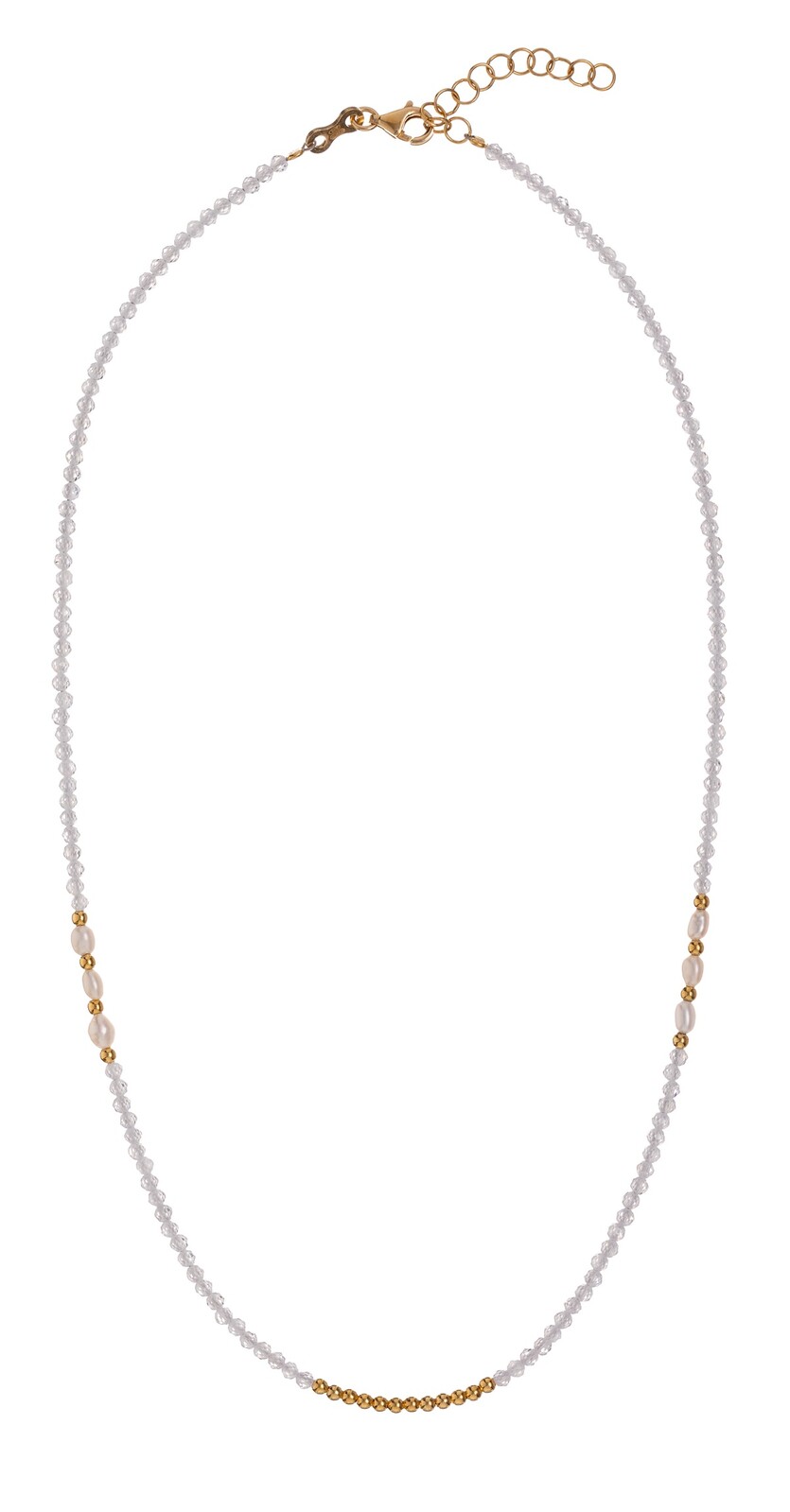 Alisia Třpytivý náhrdelník se zirkony a perlami AL4812.01.000