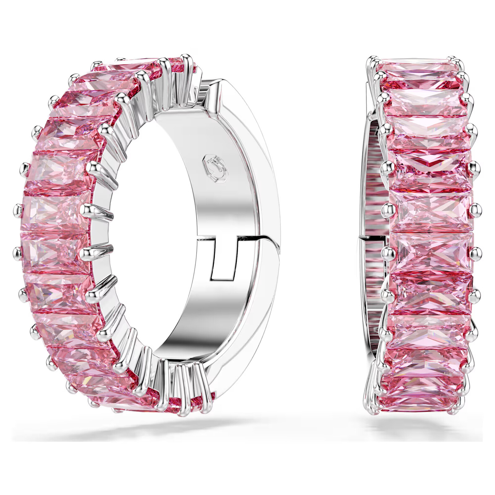 Swarovski Třpytivé navlékací náušnice s růžovými Swarovski zirkony Matrix 5719140