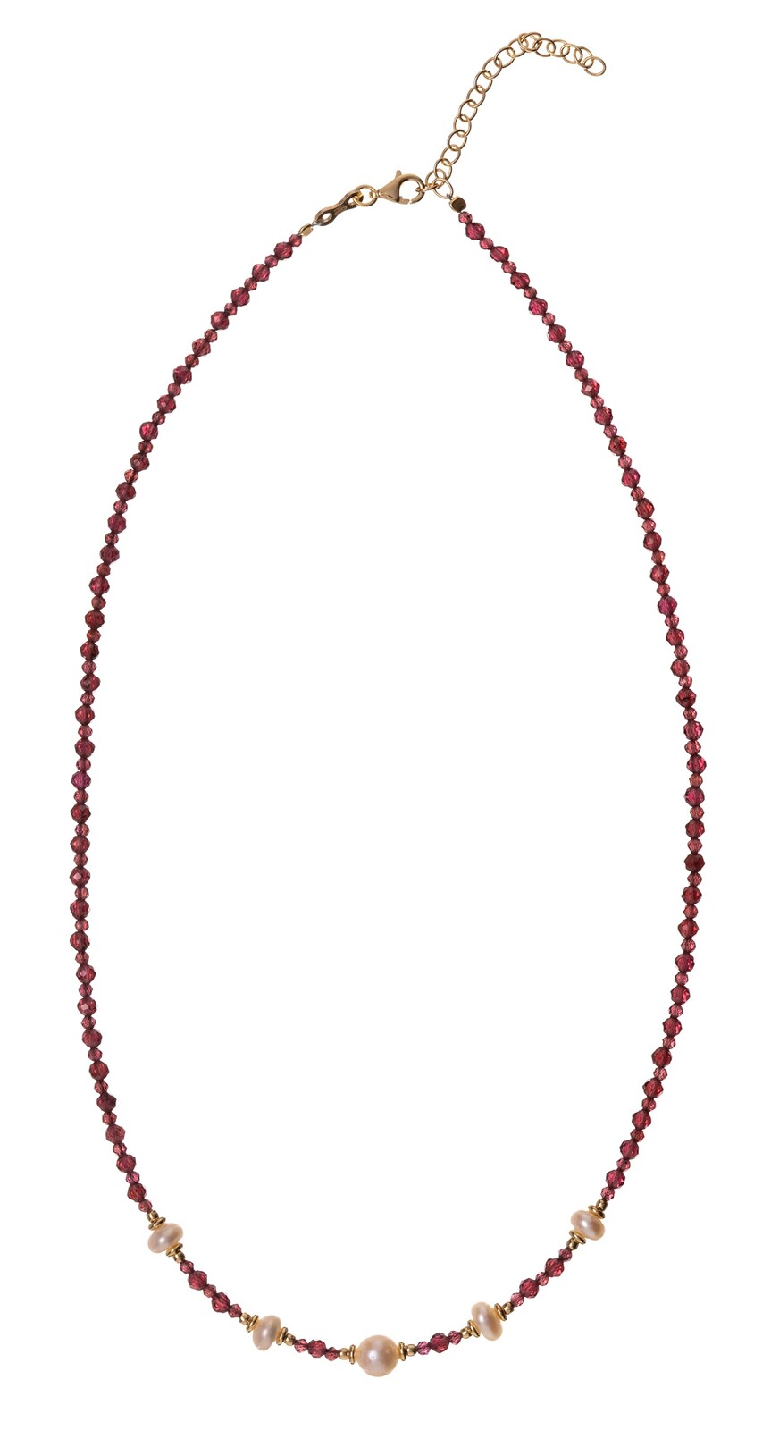 Alisia Krásný náhrdelník z granátu s pravými perlami AL5177.01.029