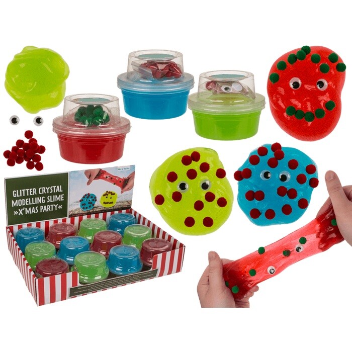 Sliz glitrový s očima mix barev