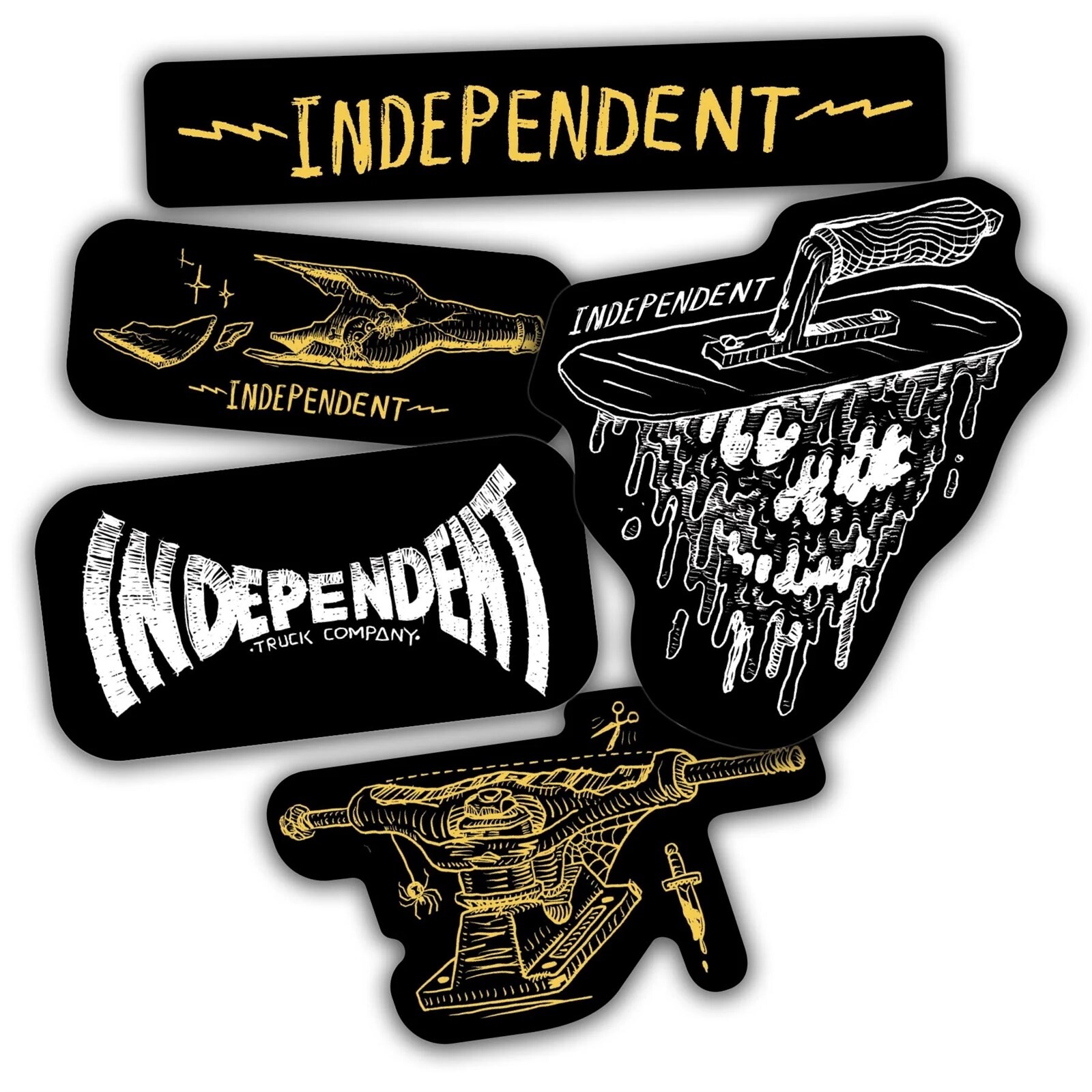 samolepka INDEPENDENT - Bratrud Notebook White Vinyl Sticker Black/Yellow/White (157741) velikost: O