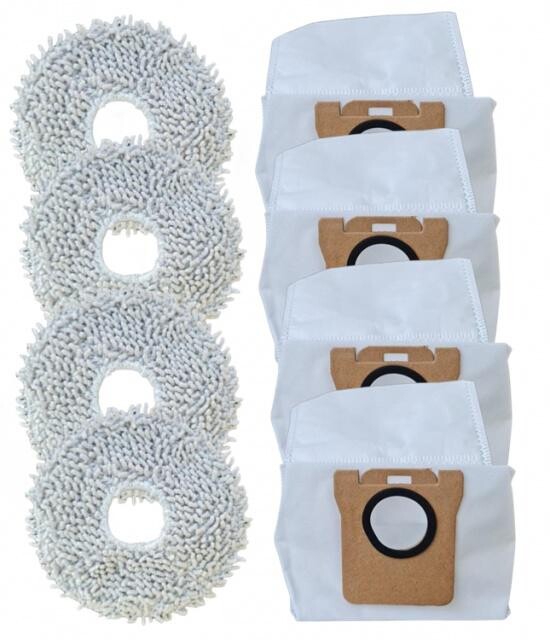 Mopy a sáčky pro DREAME L10, L20, S10, X20, Xiaomi Robot Vacuum S10, X20, sada 4+4ks