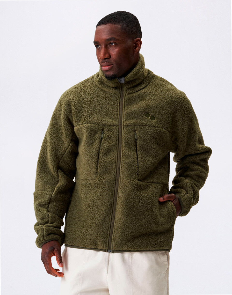 pinqponq Fleece Jacket Men Eternal Olive S