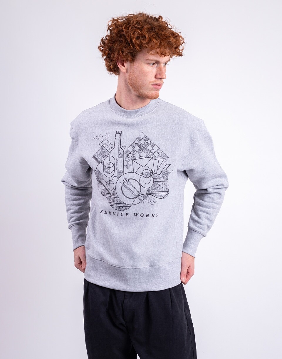 Service Works Frequent Flyer Crewneck HEATHER GREY M