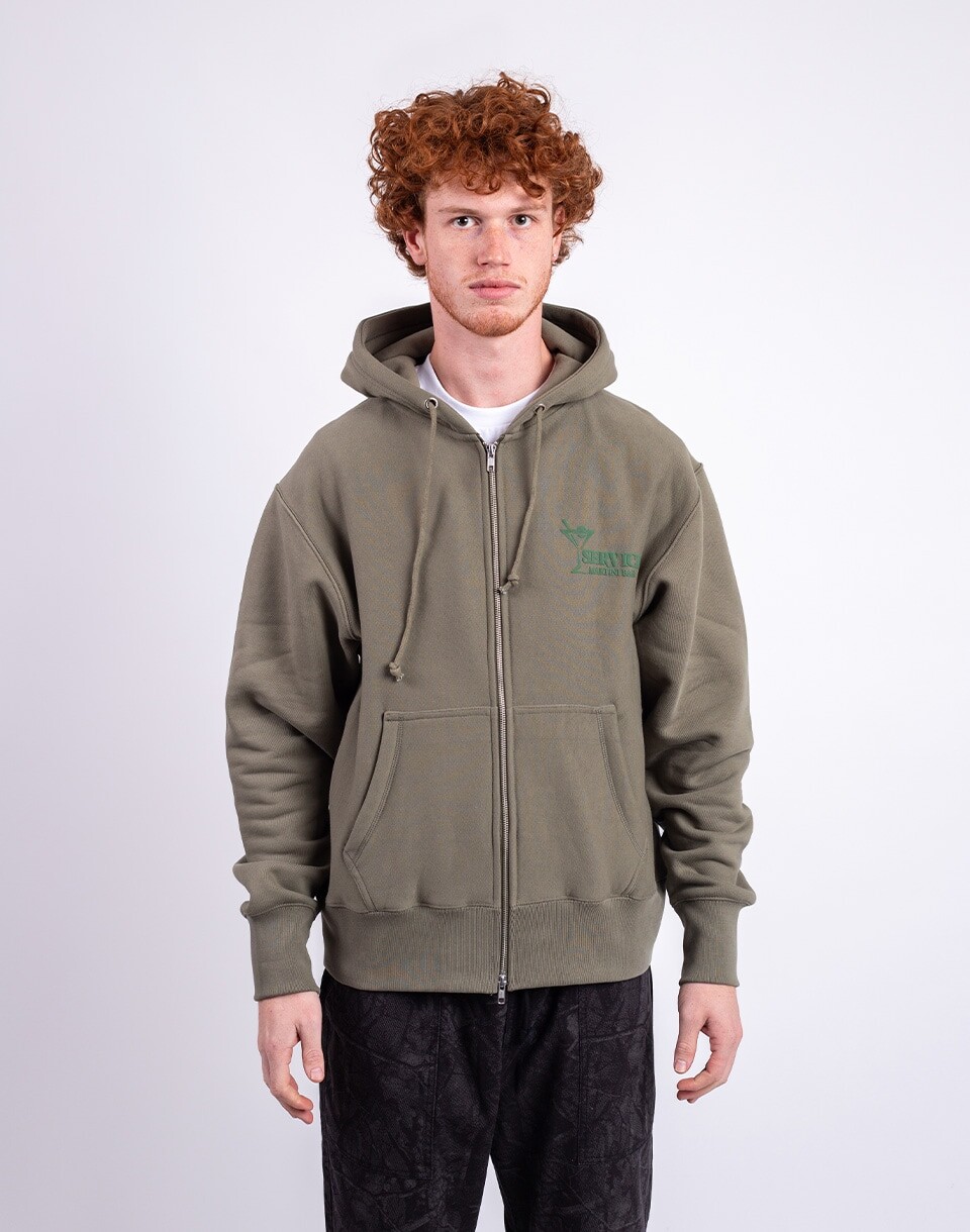 Service Works Martini Zipper Hoodie OLIVE M