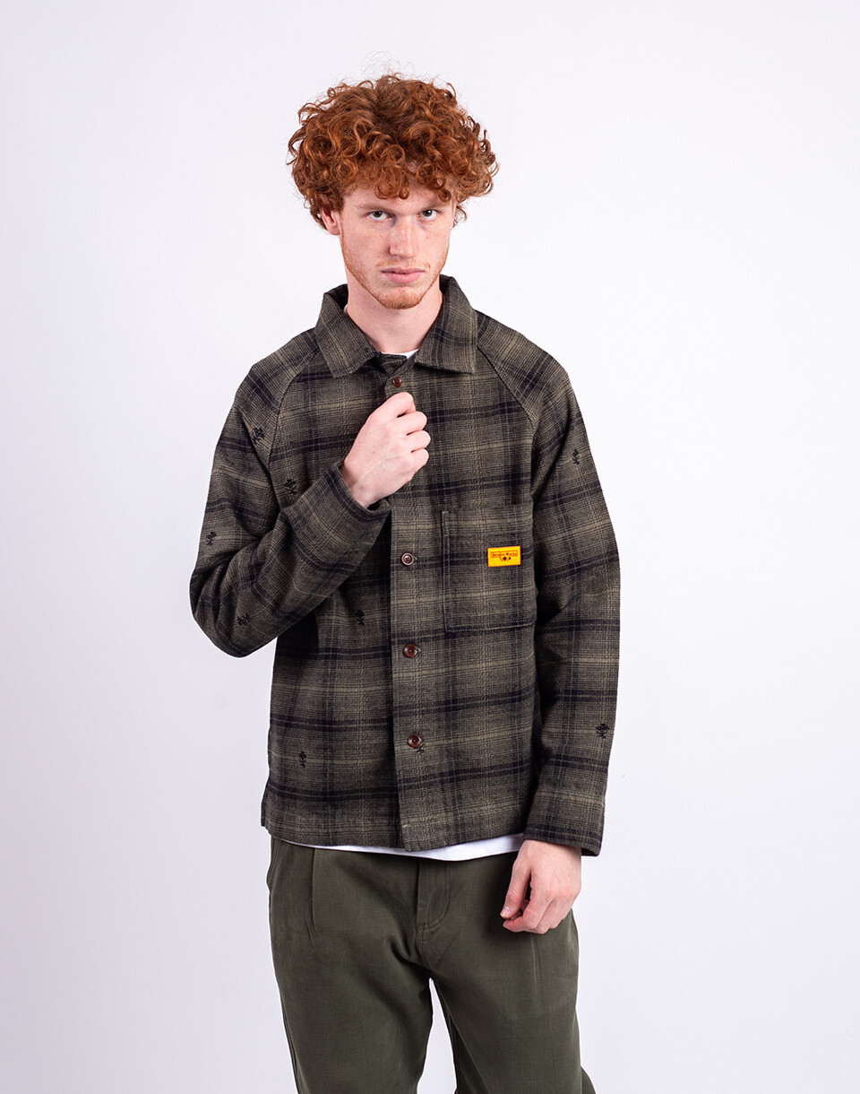 Service Works Thistle Plaid FOH Jacket OLIVE L