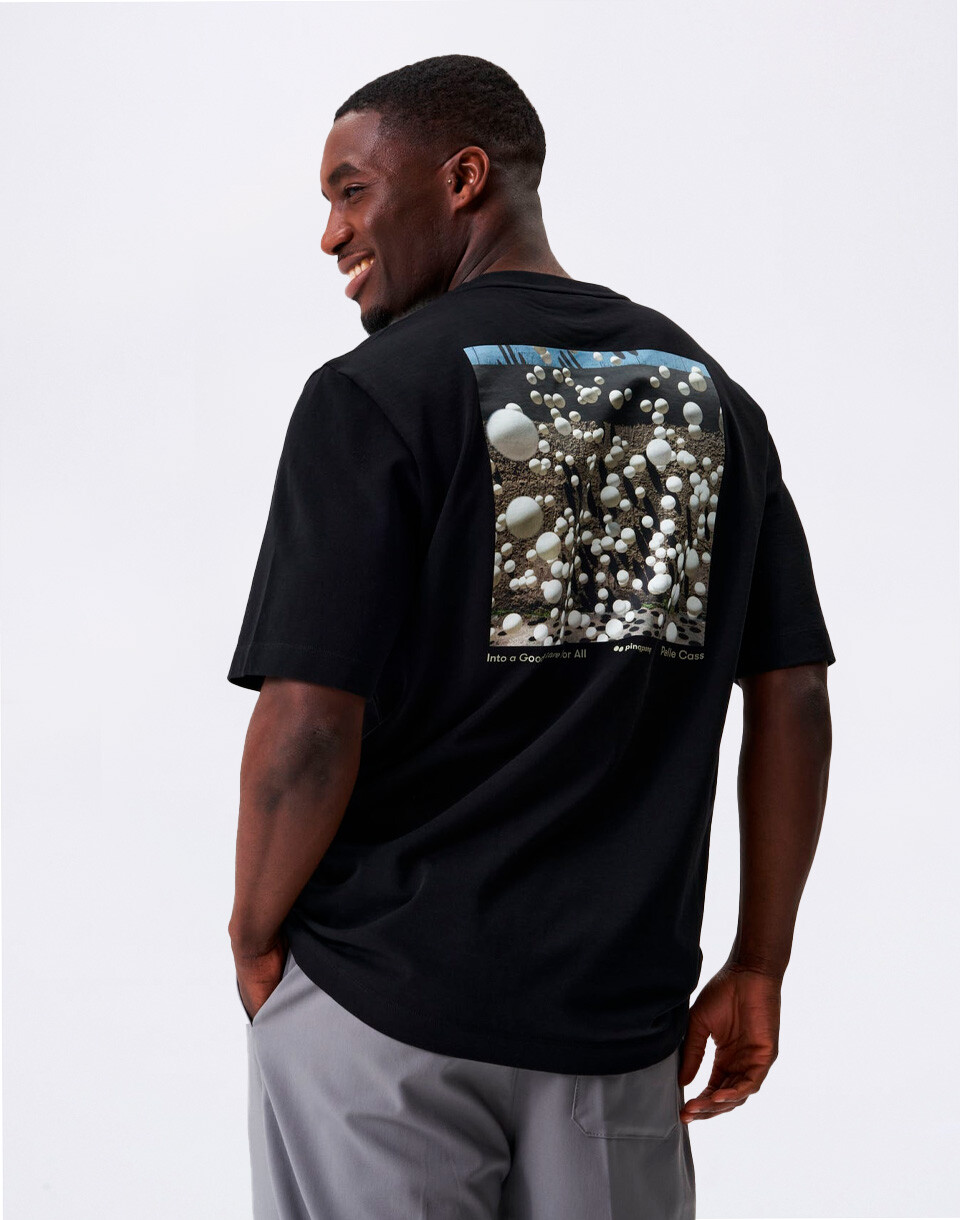 pinqponq Tshirt Cotton Graphic Men Black Pelle Cass S