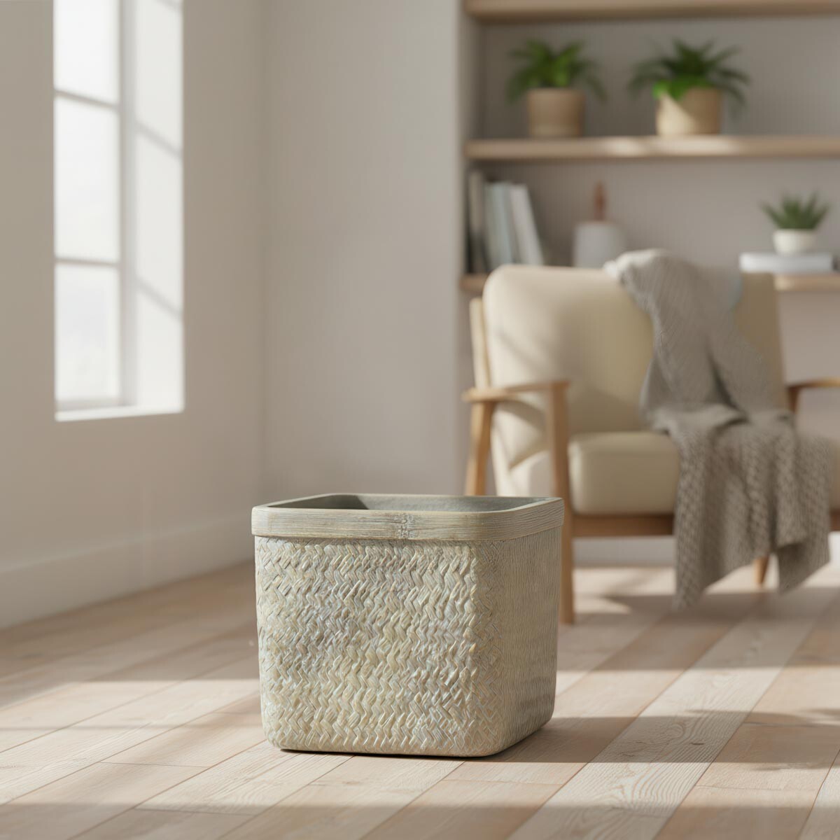 Keramický obal na květináč Košík