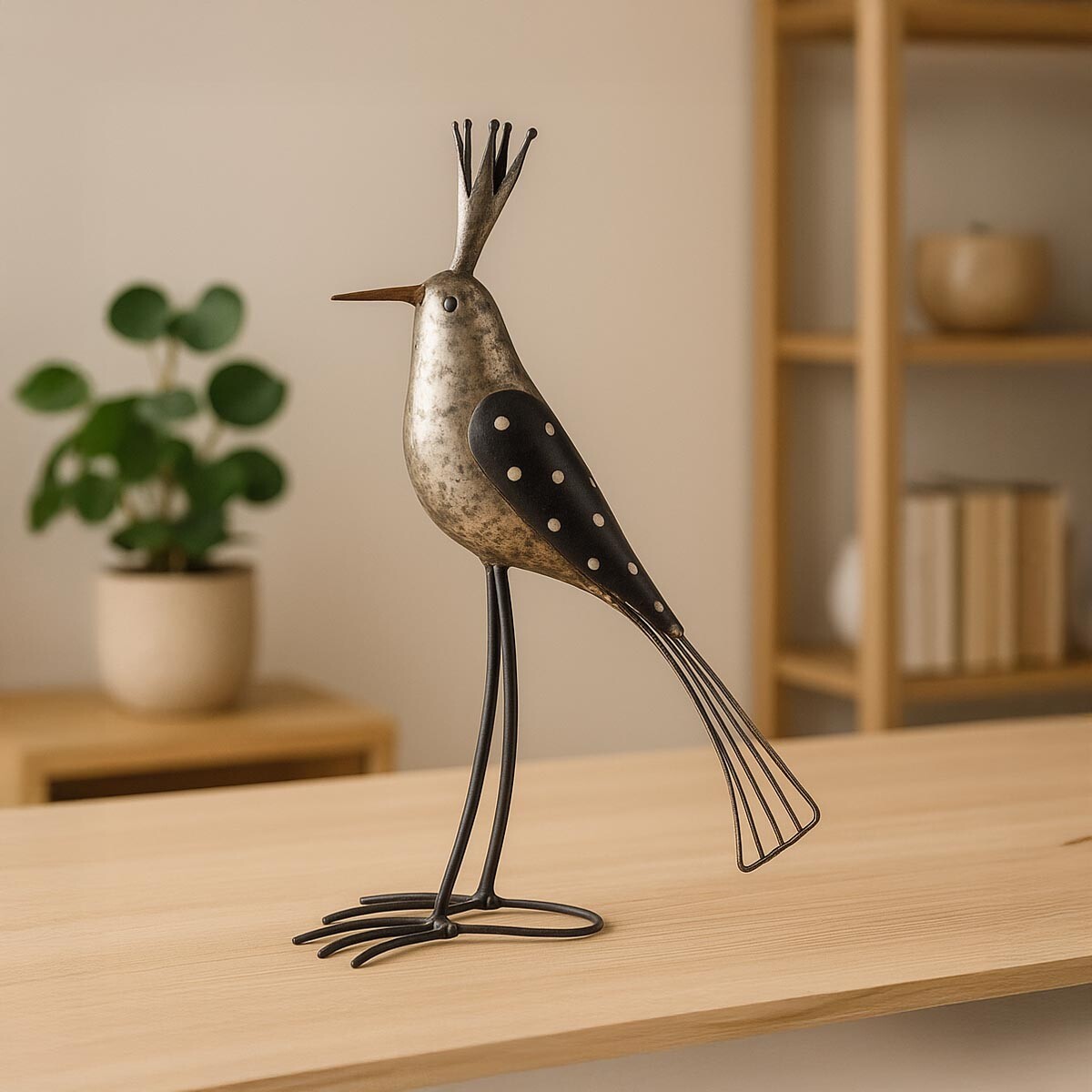 Kovová dekorace Ptačí král