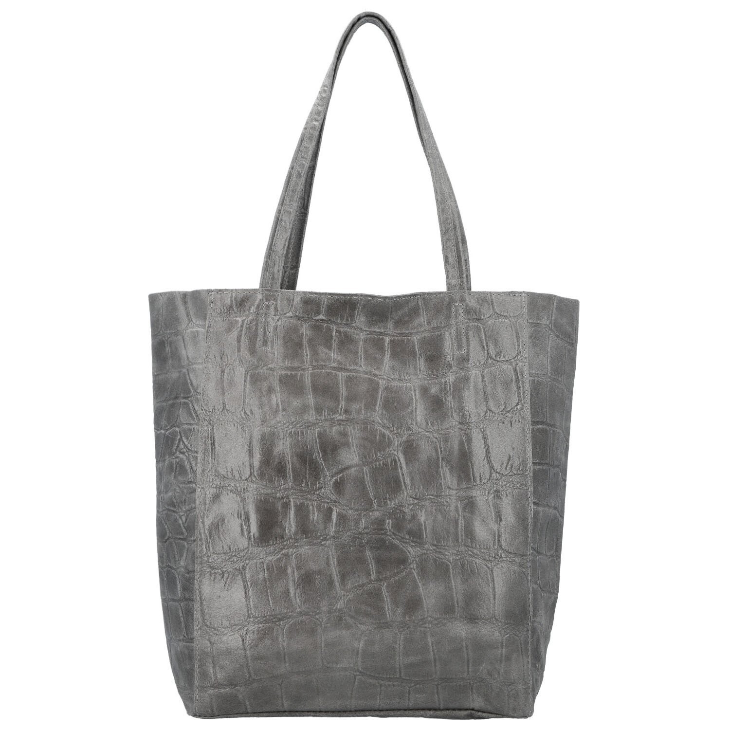 Módní dámská kožená kabelka na rameno Naysa, šedá