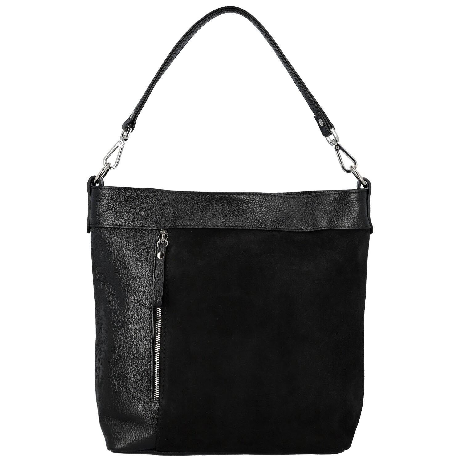 Trendy dámská kožená kabelka na rameno Alyssa, černá