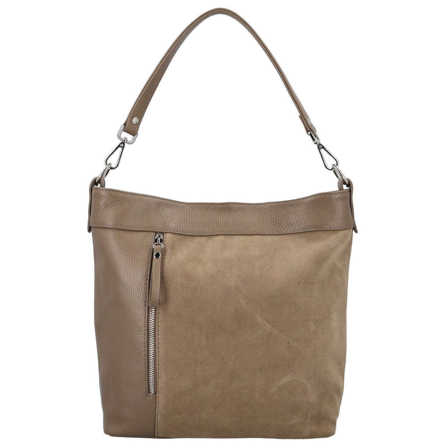 Dámská kožená kabelka do ruky taupe - Delami Vera Pelle Aneli taupe