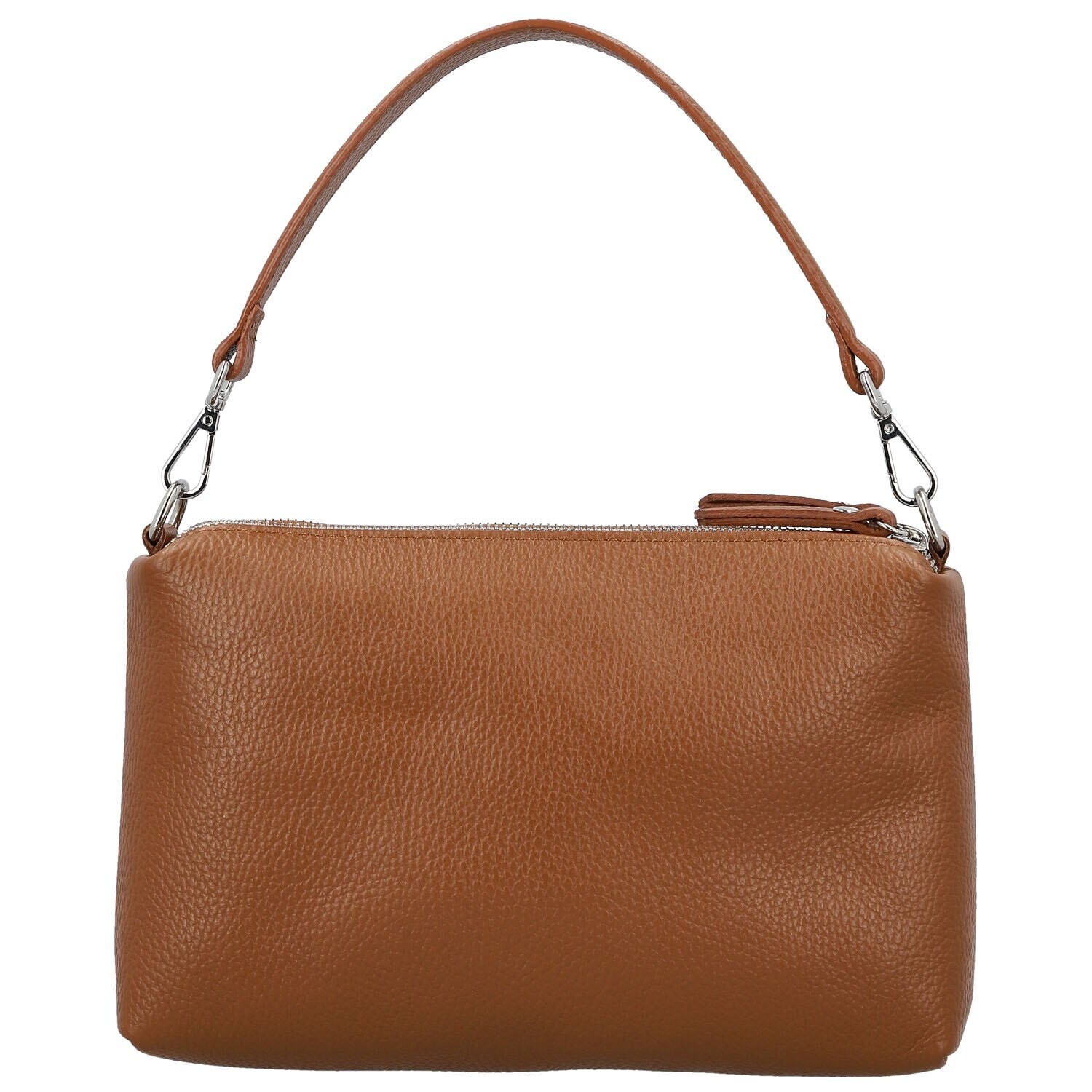 Trendy dámská kožená kabelka na rameno Annisa, koňaková