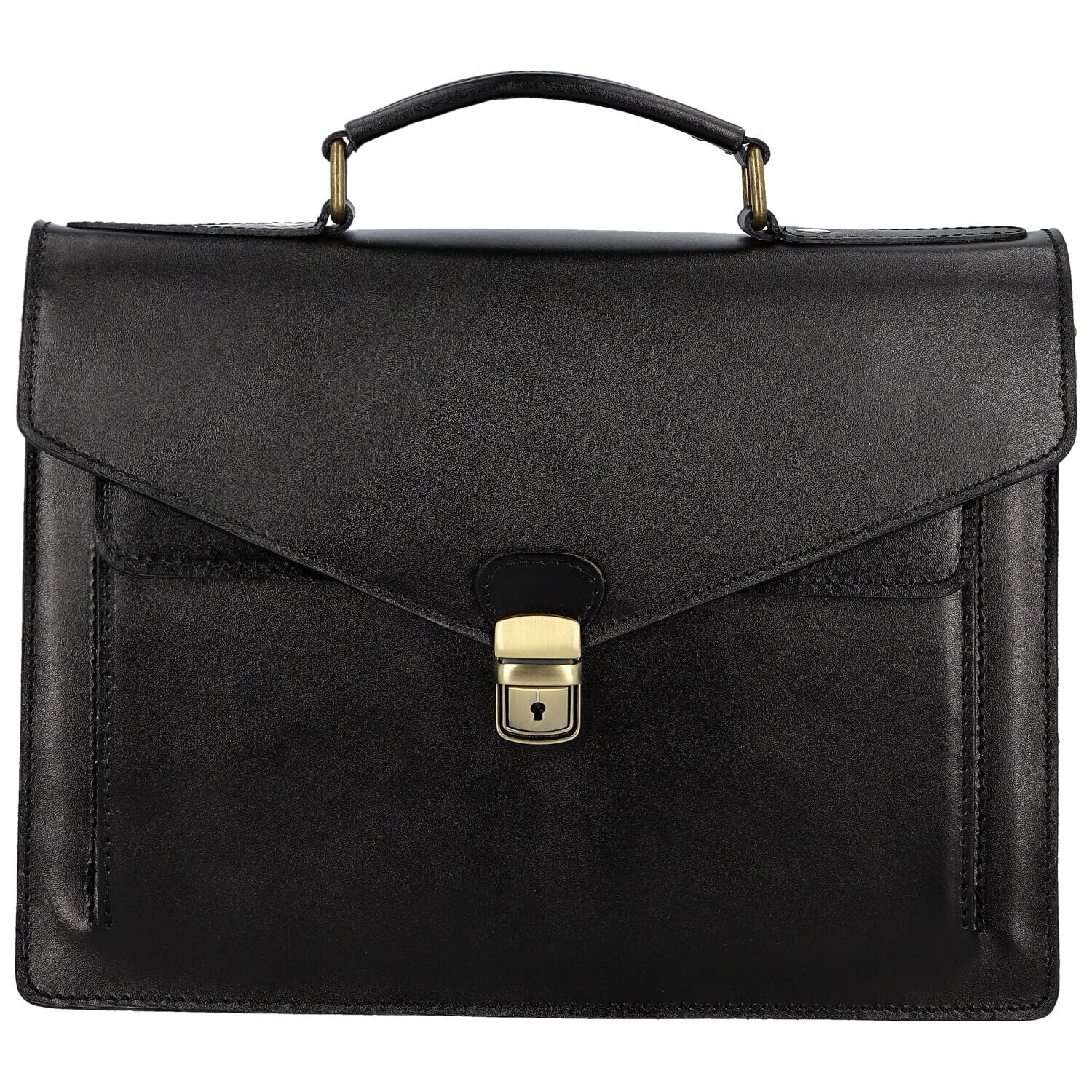 Pánská kožená aktovka Delami Vera Pelle Belinda, černá