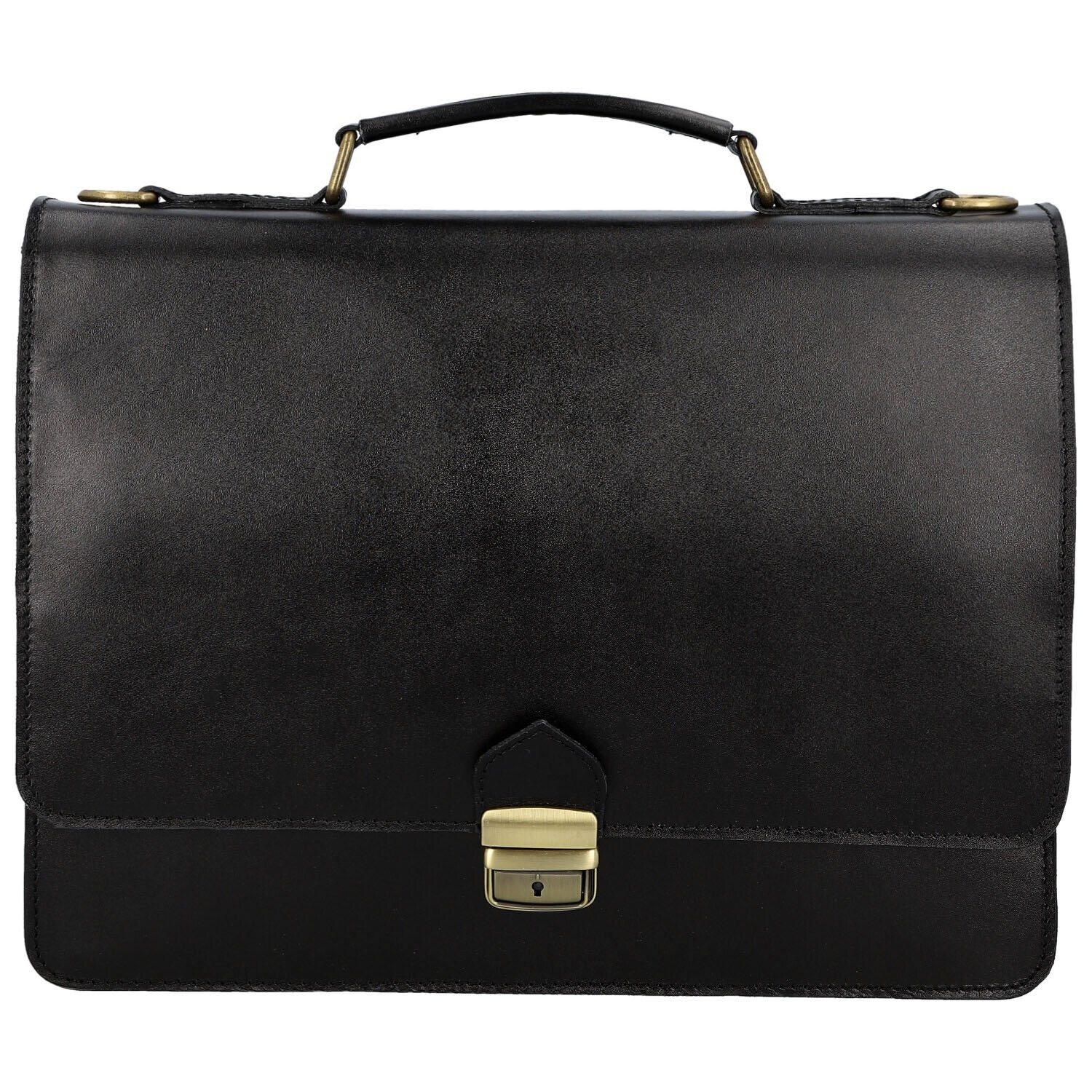 Luxusní pánská kožená aktovka Delami Vera Pelle Castiel, černá