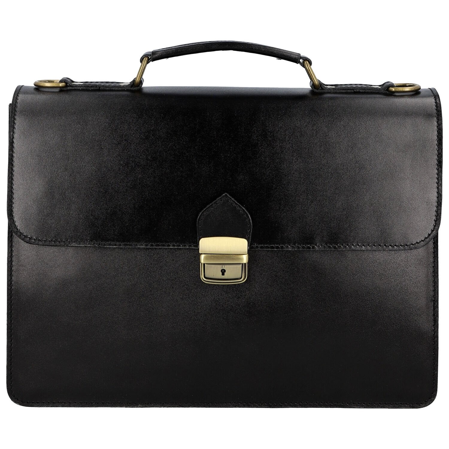 Luxusní pánská kožená aktovka Delami Vera Pelle Cornel, černá