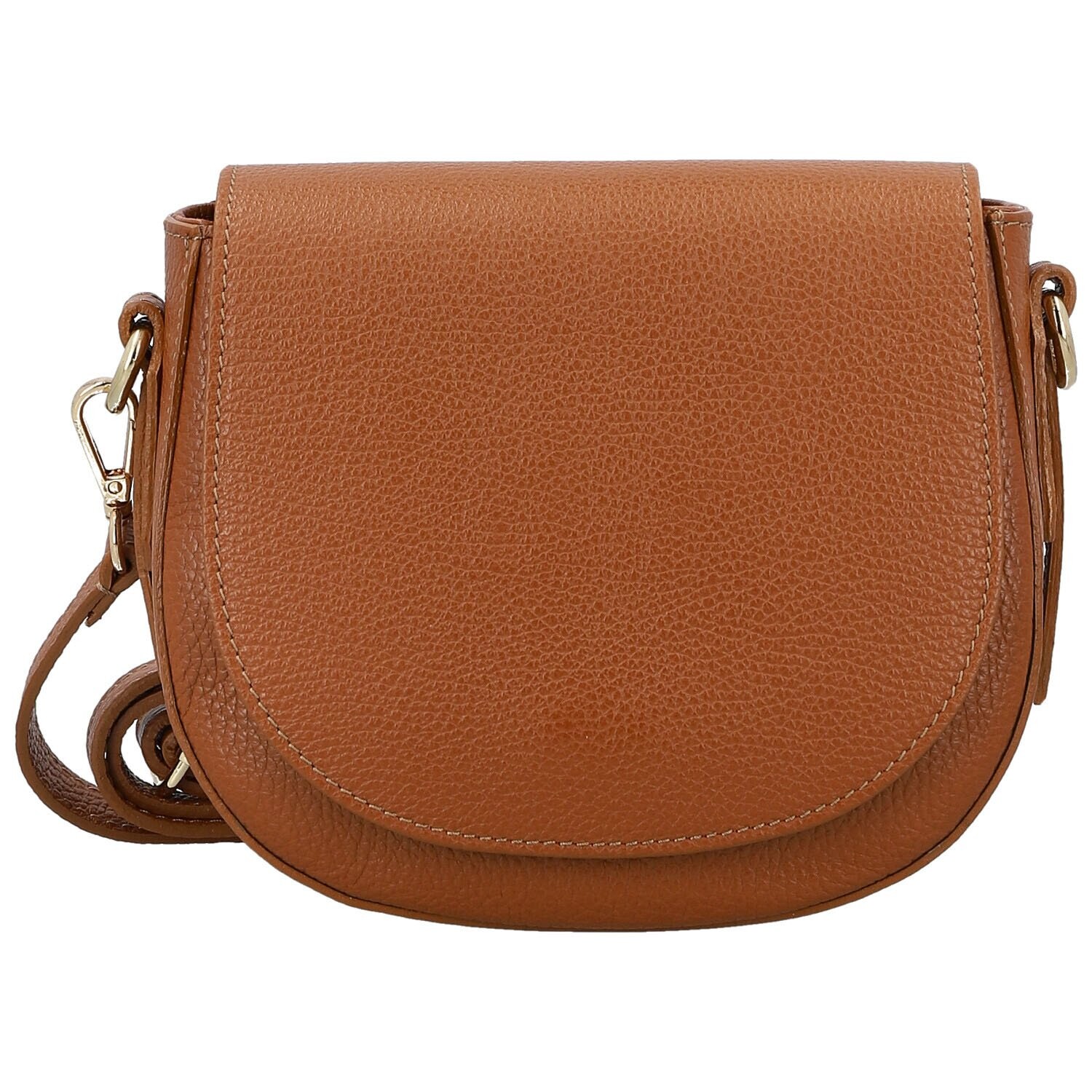 Trendy dámská kožená crossbody kabelka Antigona, koňaková