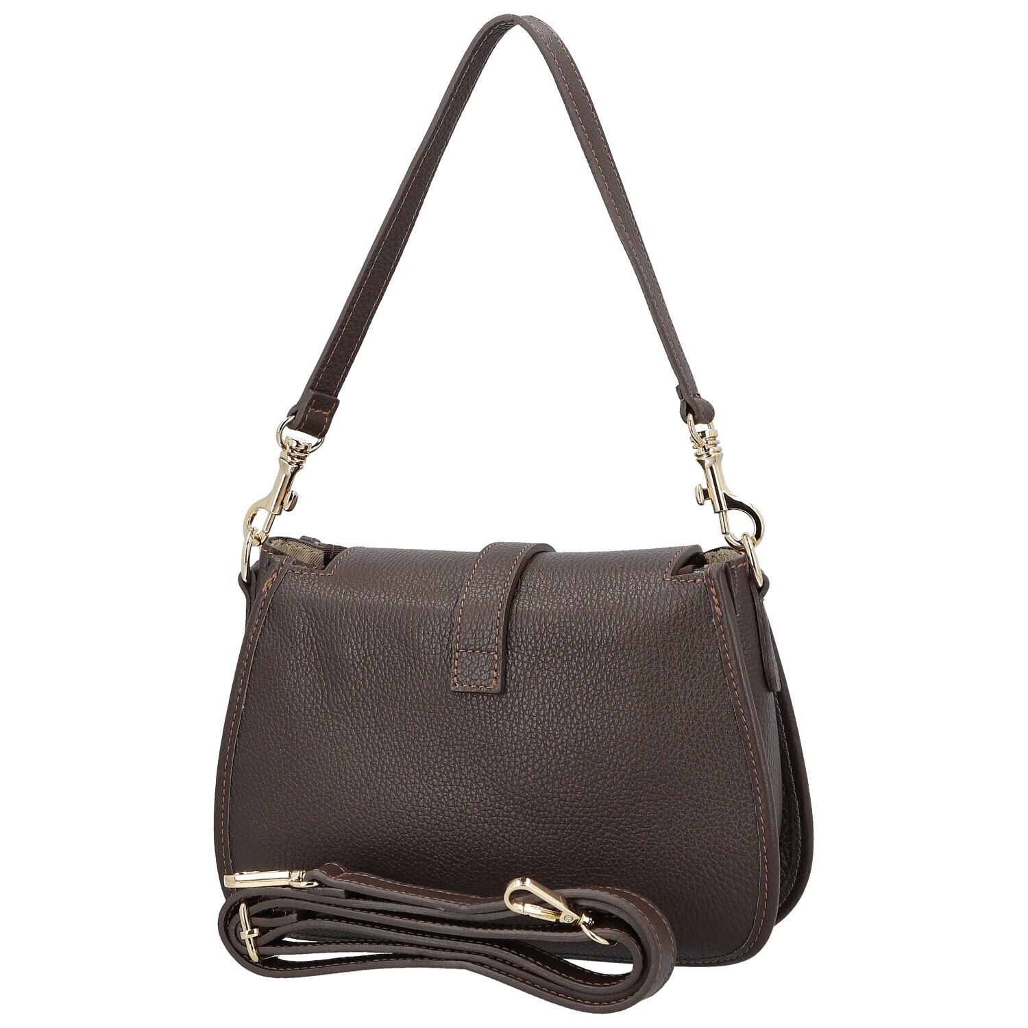 Módní dámská kožená kabelka na rameno Deimis, tmavě hnědá