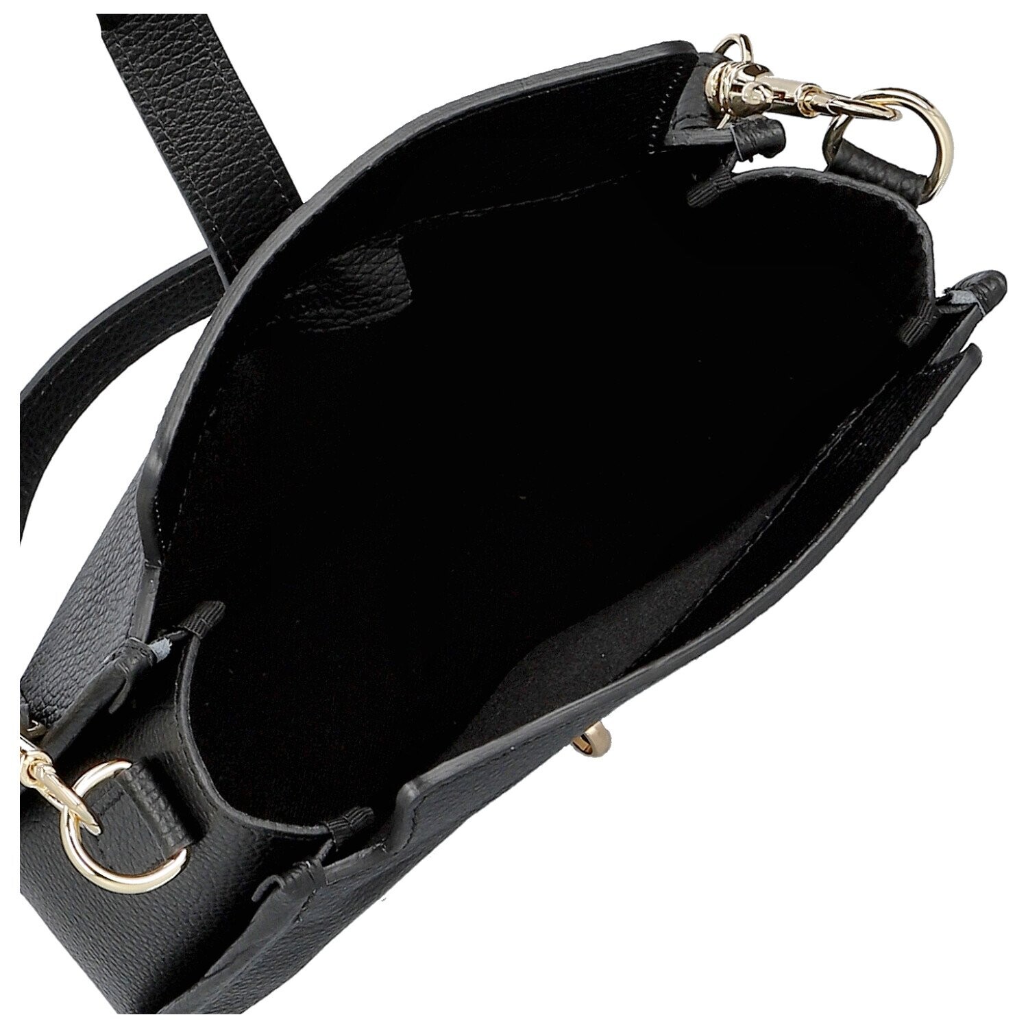 Módní dámská kožená kabelka na rameno Deimis, černá