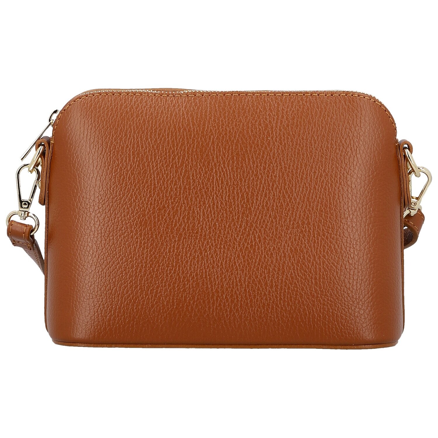 Módní dámská kožená crossbody kabelka Jurina, koňaková