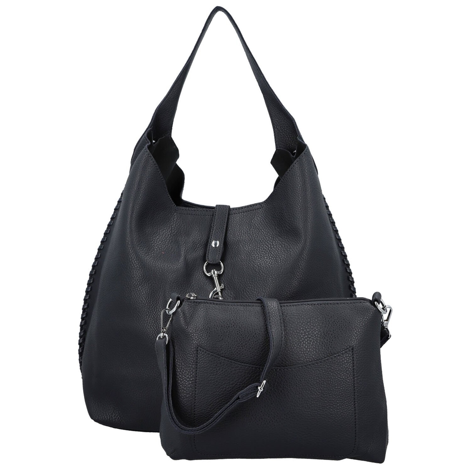 Trendy dámský koženkový set kabelek Lusiana, tmavě modrý