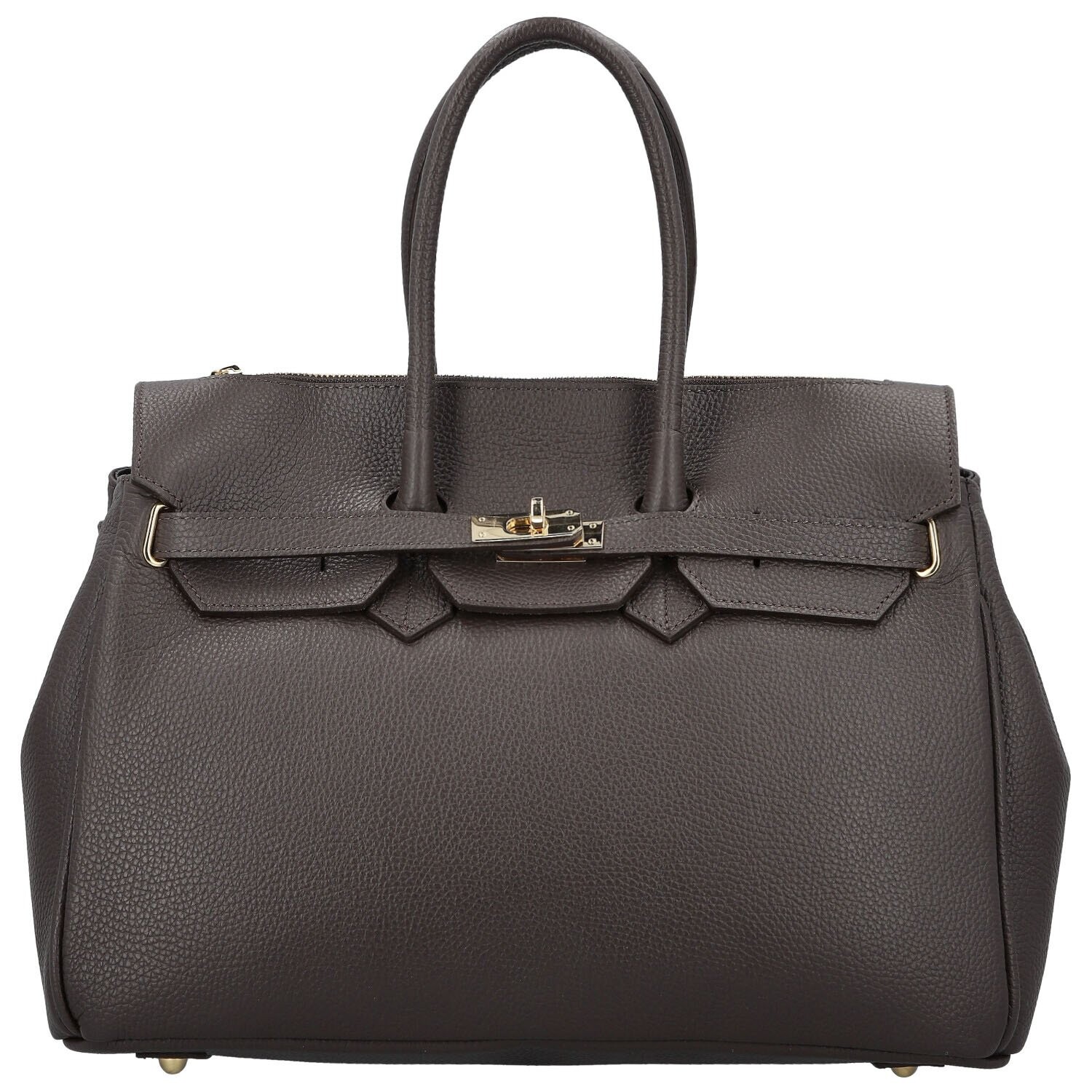 Dámská kožená kabelka na rameno tmavě hnědá - Delami Vera Pelle Klarista hnědá