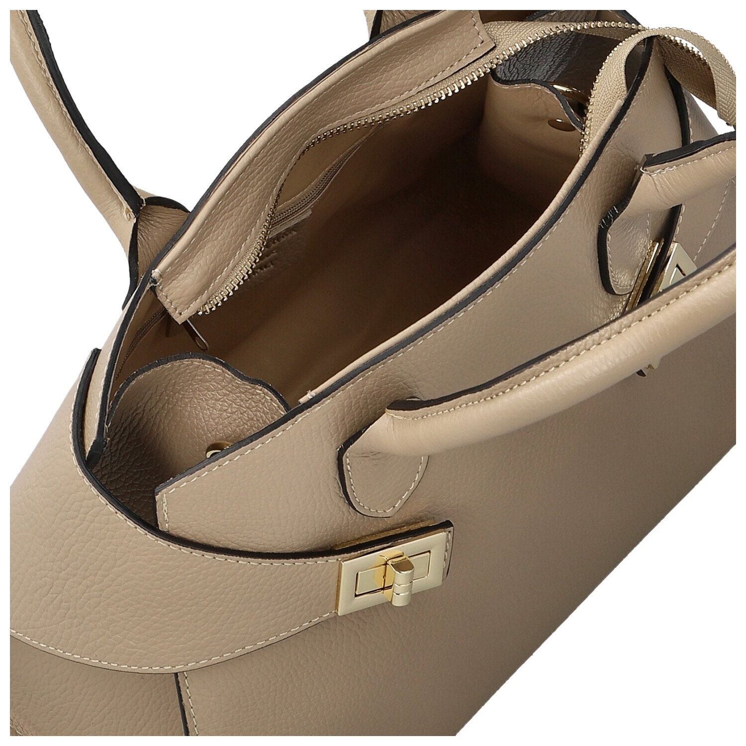 Módní dámská ložená kabelka do ruky Arietta, béžová