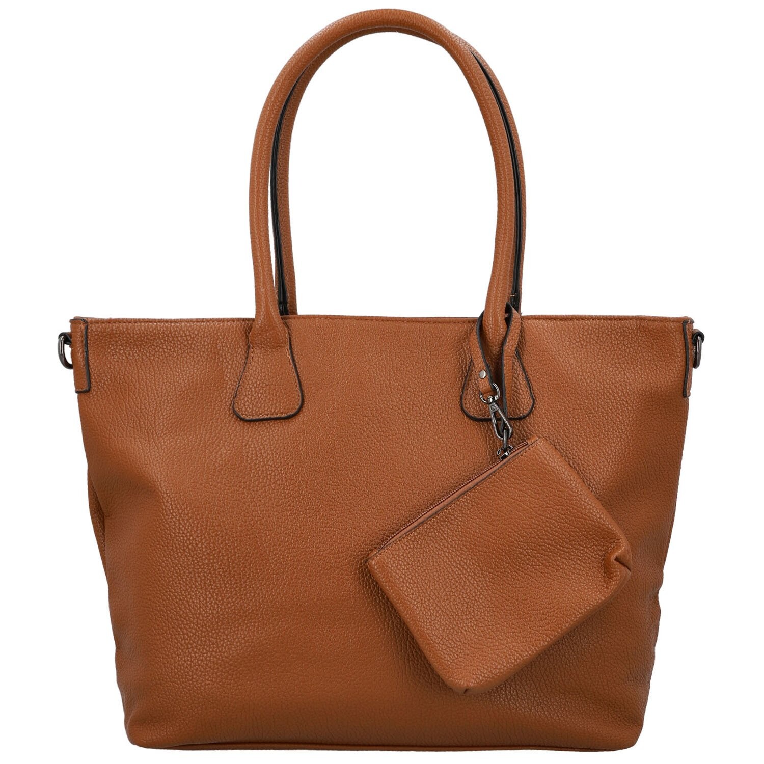 Trendy dámská koženková kabelka na rameno Ceyla, hnědá