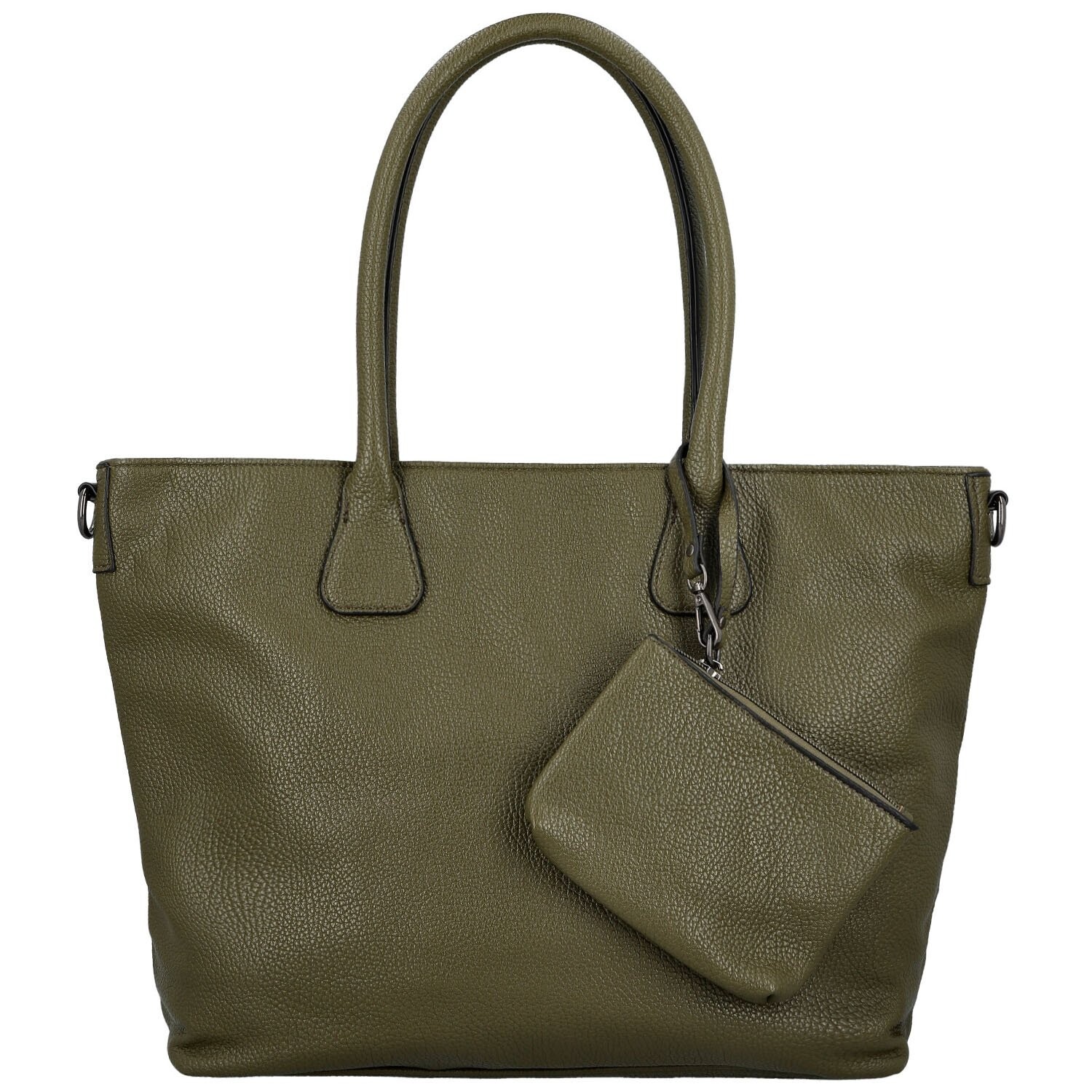 Trendy dámská koženková kabelka na rameno Ceyla, tmavě zelená