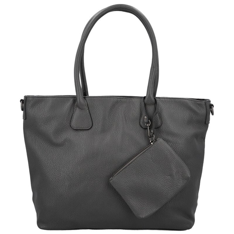 Trendy dámská koženková kabelka na rameno Ceyla, tmavě šedá