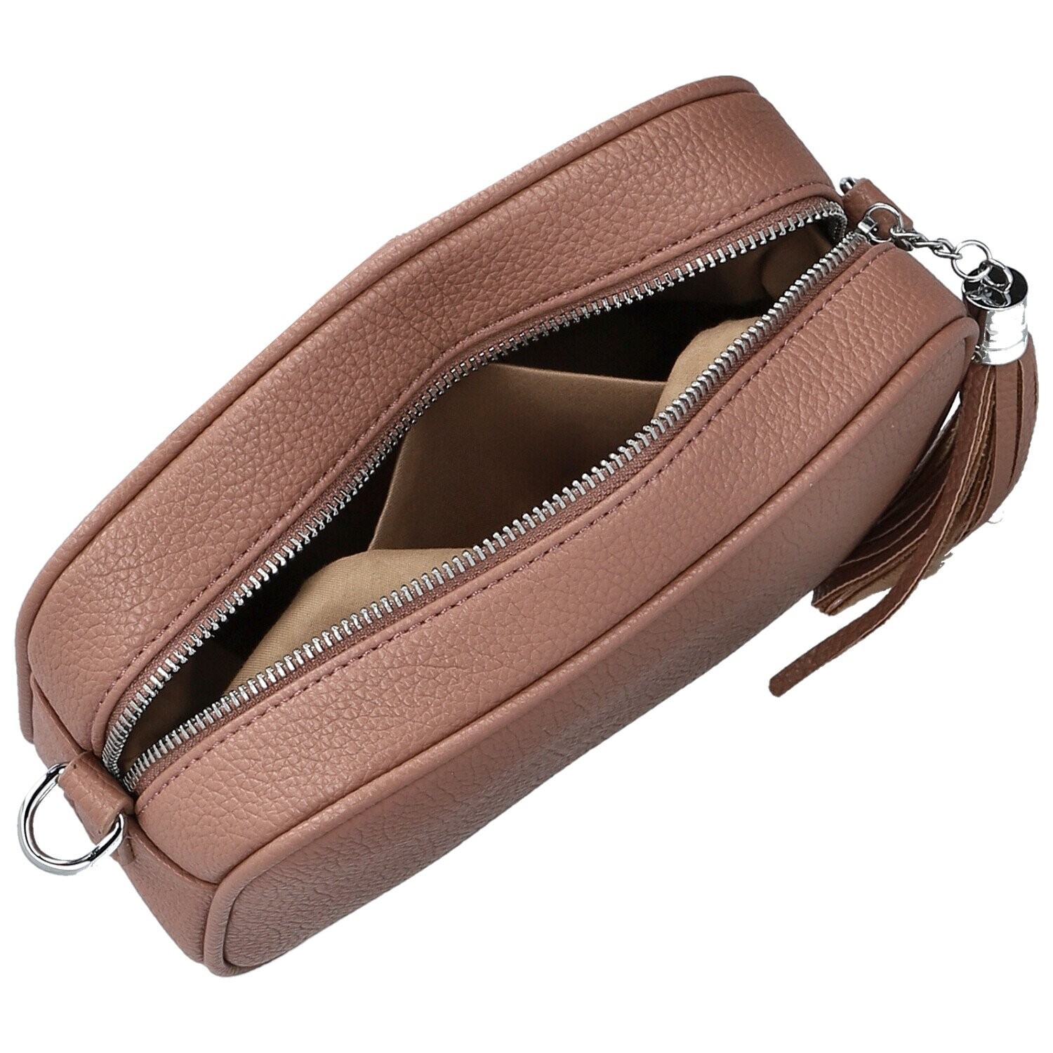 Stylová dámská koženková crossbody kabelka Danika, starorůžová