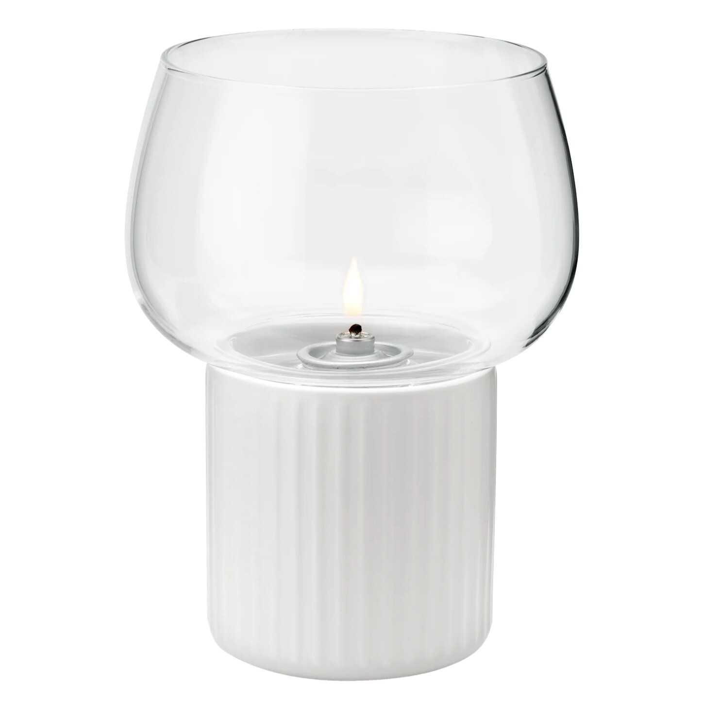 Olejová lampa HYGGE 16 cm, bílá, kamenina / sklo, RIG-TIG