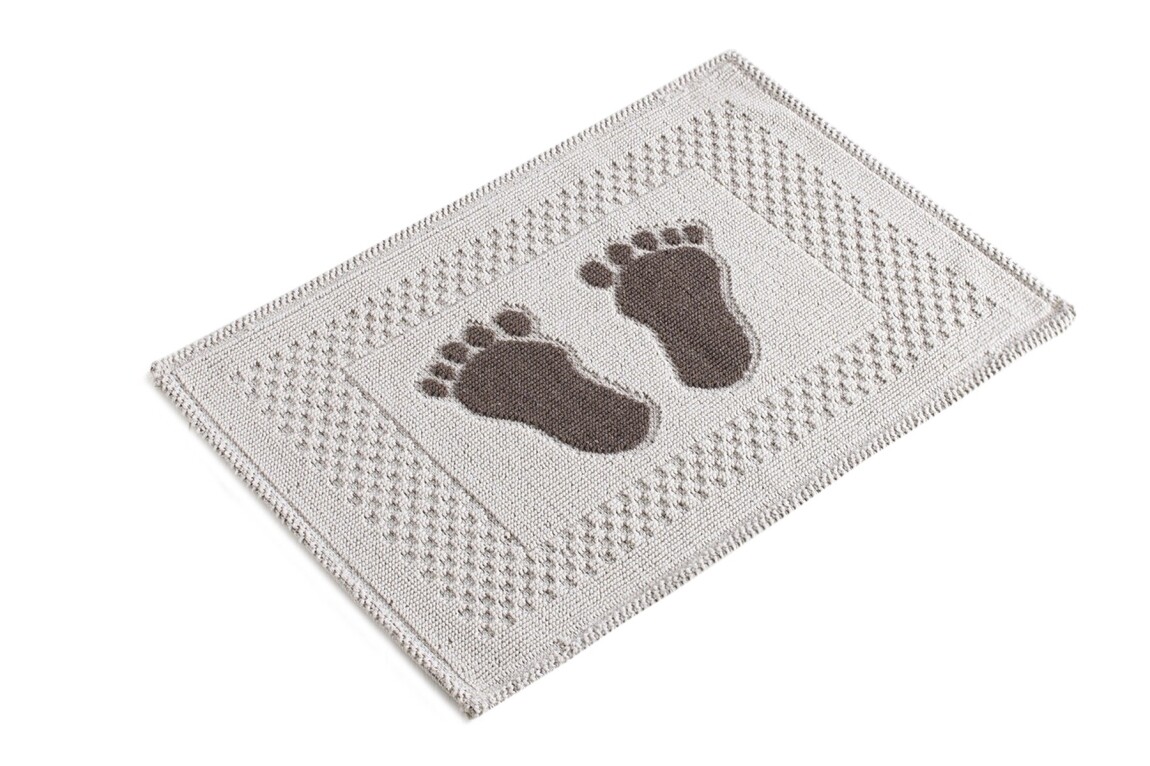 Koupelnová předložka - STOPY, šedá, protiskluz, 1ks/bal, 50 x 70 cm - II. jakost, POUZE OSOBNÍ ODBĚR