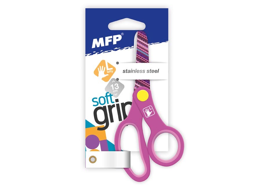 MFP 5010137 Nůžky 13cm pro leváky potištěné E17 left fialové
