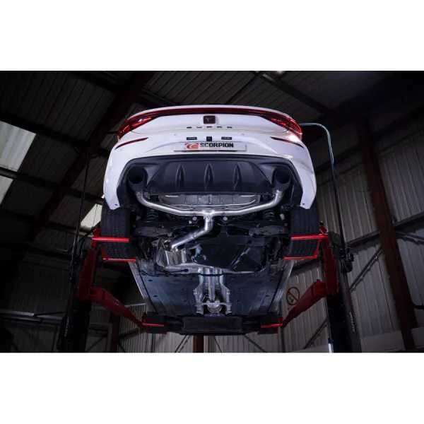 GPFback výfuk Cupra Leon 245 Scorpion Exhaust - S rezonátorem / Keramické koncovky Daytona