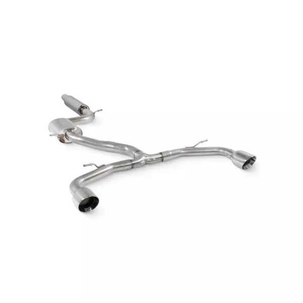 GPFback výfuk Cupra Leon 245 Scorpion Exhaust - S rezonátory / Leštěné koncovky Daytona