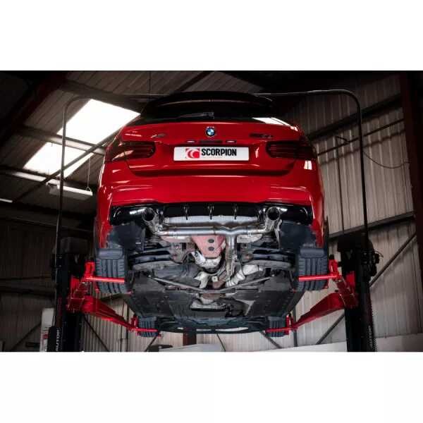 Náhrada zadního tlumiče výfuku BMW F30/F31 330D/335D, F32 430D/435D vč. xDrive (2013-2020) Scorpion Exhaust - Bez rezonátoru / Leštěné koncovky Daytona duplex